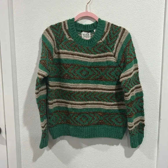 Scotch & Soda Metallic Fair Isle Sweater, RTR - Picture 6 of 9